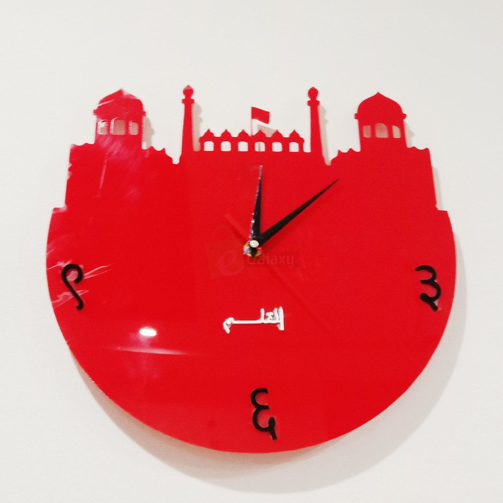 Acrylic clock black design 2 badshahi masjid side