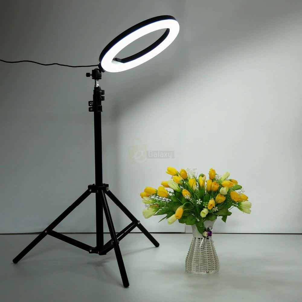 26cm Ring Light with stand Studio Mobile Selfie Light with Stand 7 Feet Tripod white